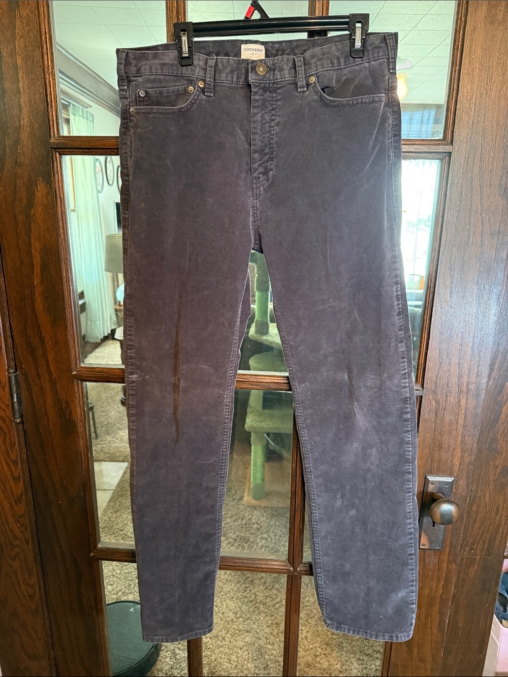 Dockers Mens‎ Straight Fit Corduroy Pants Charcoal Grey 36x32 47918-0072